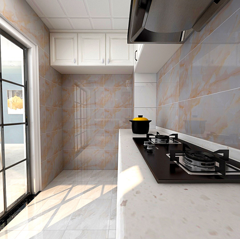 Vitrified Tiles 300x600mm Orange Jade Stone Glossy Wall Tiles for Bedroom and Bathroom