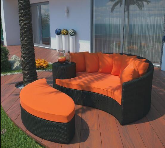 PE Rattan Sun bed patio Backyard beach Chaise Lounge chairs Leisure Aluminium Outdoor Garden wicker Sofa