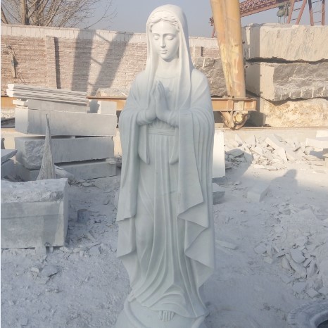 Life Size Virgin Mary Antique Marble Statues Hand Carved with Traditional Design