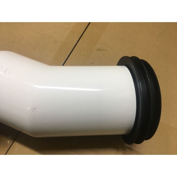 Bent White PVC Toilet Drain Pipe Connector With Screw / Nut / Iron Plate