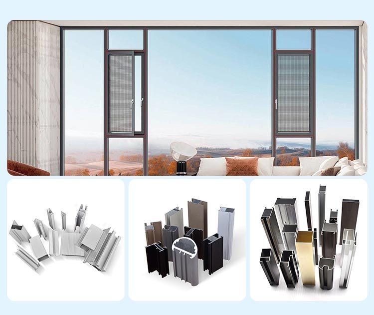 Powder Coated 6063 Aluminum Alloy Profile For Casement Window