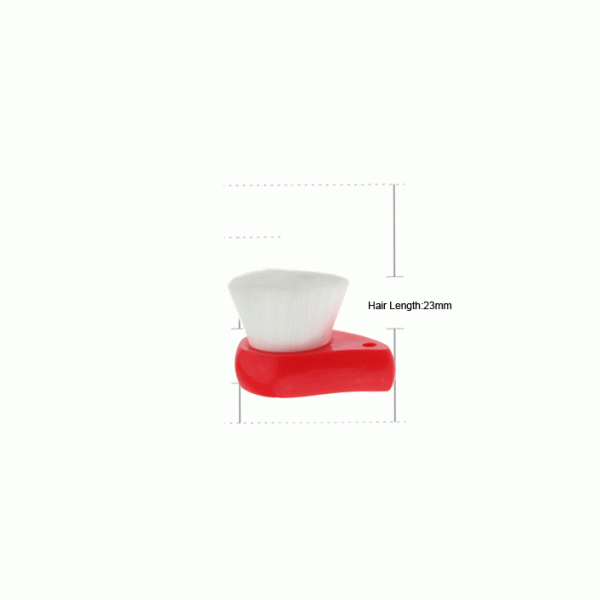 White Nylon Hair Red Facial Skin Cleansing Brush 23mm 67g Humanized Design