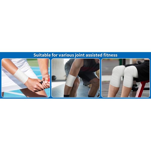 White Color Athletic Tape Cotton Adhesive Trainers Sports Wrapping Prevent Injuries
