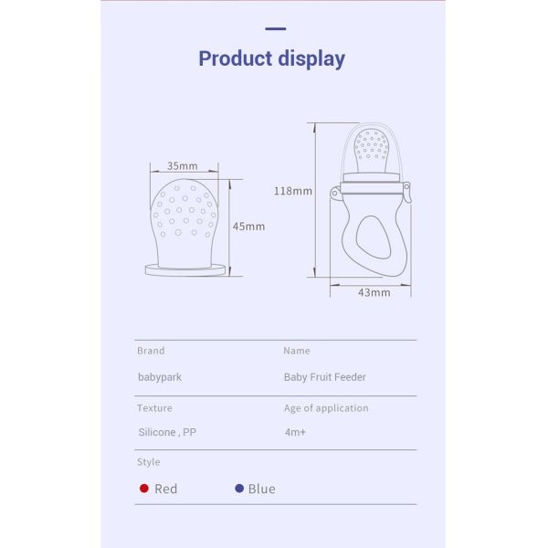 Small Tapered Type Silicone Baby Fruit Pacifier Feeder Small Mouth For Vegetable Bite