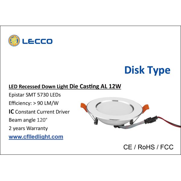 Custom Led Ceiling Recessed Lights , SMD LED Downlight Recessed Lighting For Bathrooms