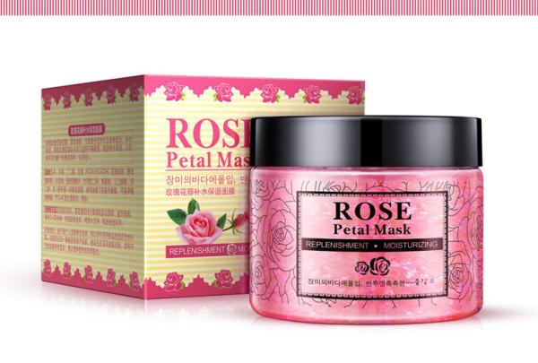 Rose Gel Petal Sleeping Face Mask Whitening For Replenishment / Moisturizing