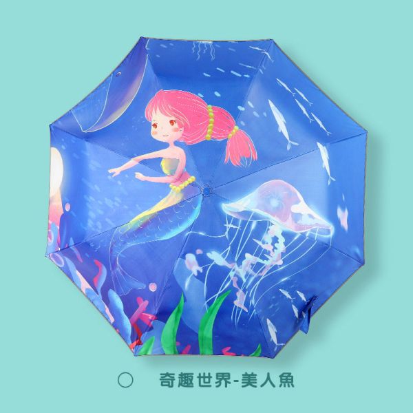 Automatic Anti Rebound Reflective Triple Folding Children umbrella Cute Cartoon Kid Umbrella