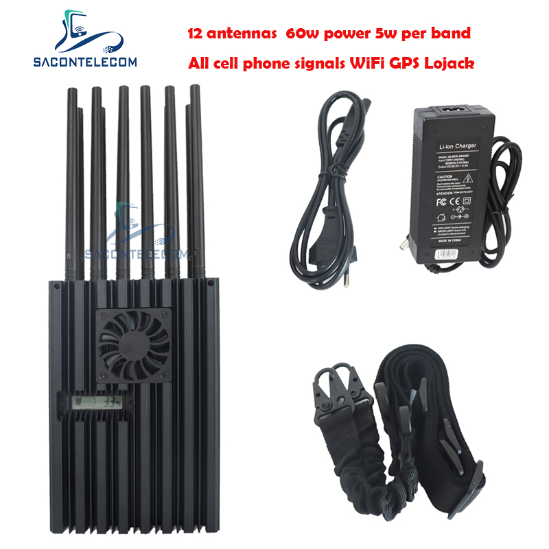 12 VHF Lojack Jammer 2G 3G 4G 5G Wifi Gps мобильного телефона антенн 60w