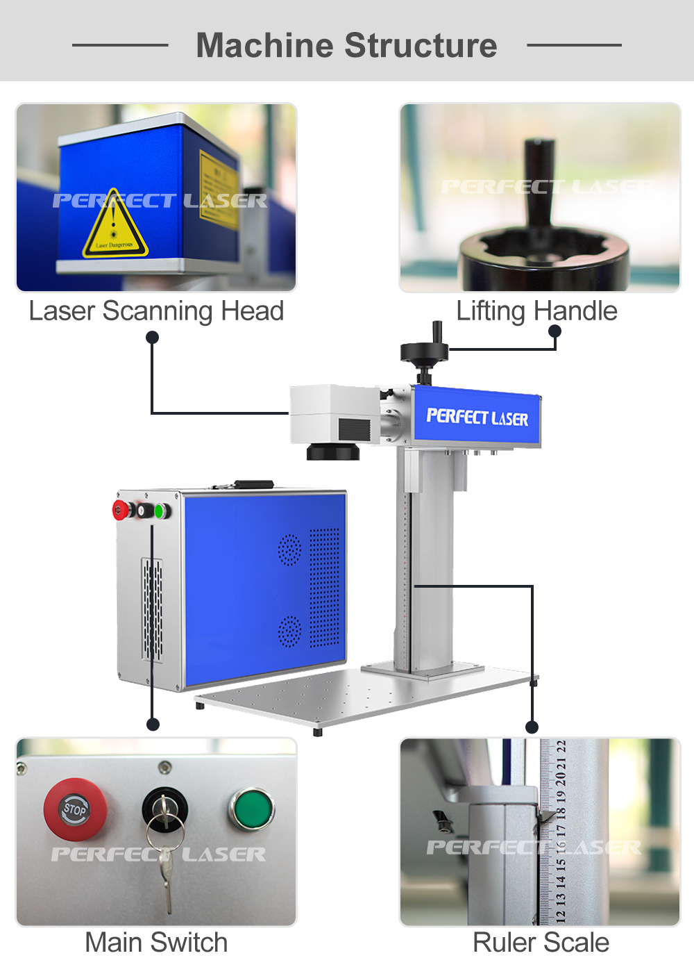 20W 30W 50W Ultra-Fine Fiber Laser Engraver For Metal Aluminum Hard Plastic Gold and Silver Jewelry