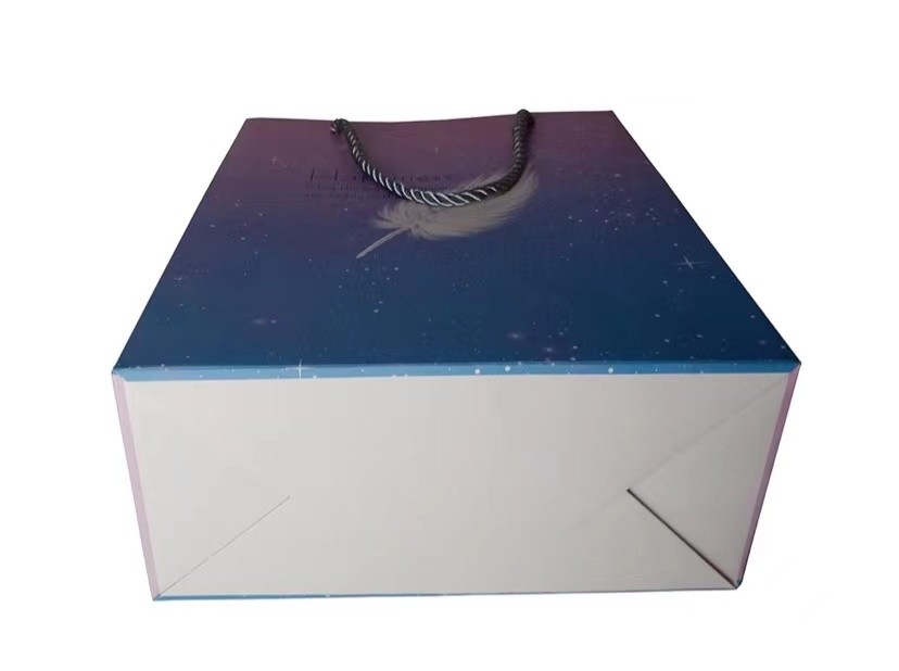 Gravure 27cm*20.3cm*11cm печатая косметические бумажные мешки с кнопкой