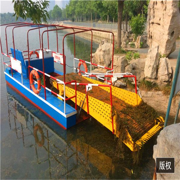 Aquatic reed harvester New Design machine testing of equipment for rives and lakes