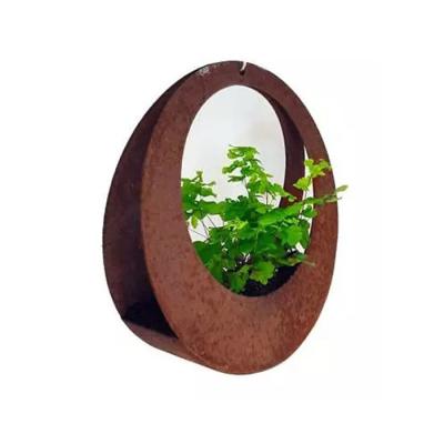 Potenciômetros de aço pre resistidos de Art Rustic Wall Hanging Flower da parede de Corten