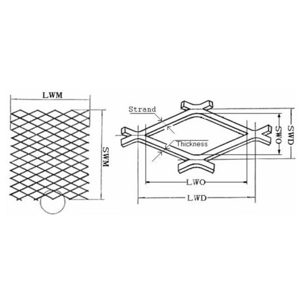 Light Duty Aluminum Expanded Metal Mesh Decorative For Exterior Wall Cladding
