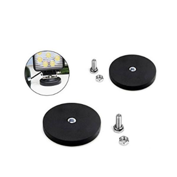 Rust Resistance Rubberized Magnet Pan Magnetic Mounting Base With Built In Threads