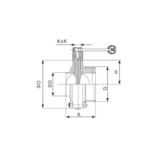 DN15 To DN100 Stainless Steel Sanitary Valves - SMS Butterfly Valve For Food Brewery