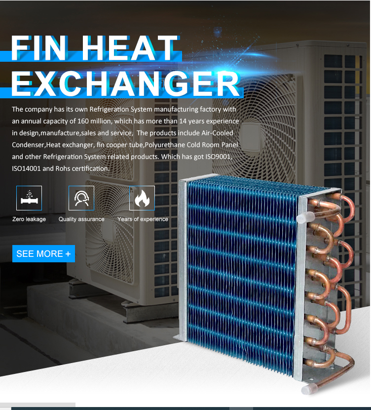 Compact Air Conditioner Heat Exchanger , Copper Tube Aluminum Fin Heat Exchanger