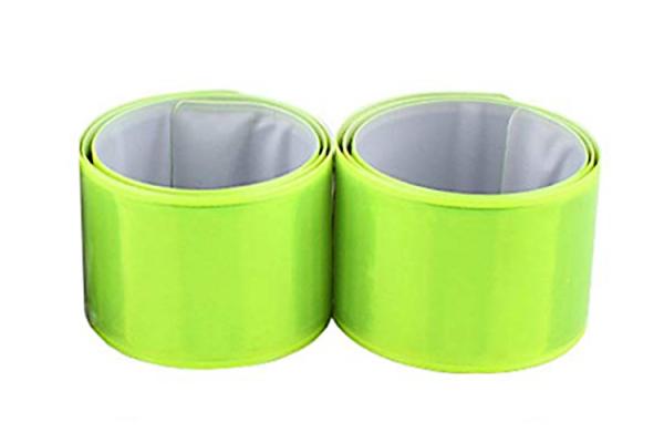 Fluorescent Yellow Reflective Slap Bands Easy Fit Over Outdoor Clothing