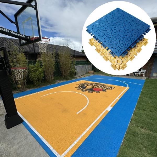 Interlocking Basketball Court Tiles 340x340x18mm PP 10-Year Warranty