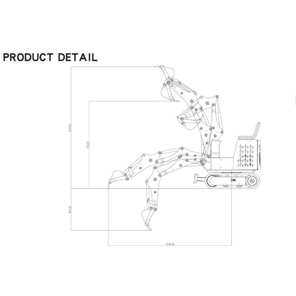 Mini escavadeira diesel KV09 com tanque de combustível de 3,5 litros e largura de trilho de 150 mm