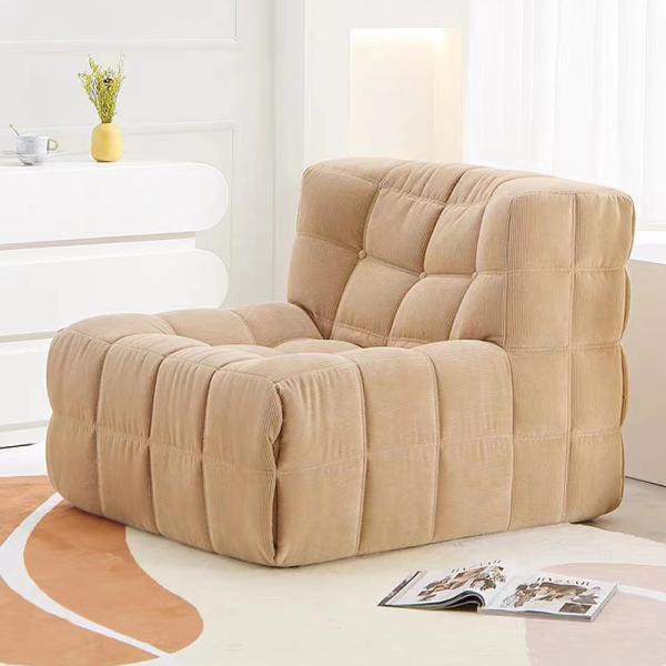 Waffle Type Brown Corduroy Armchair Recliner Contemporary Velvet