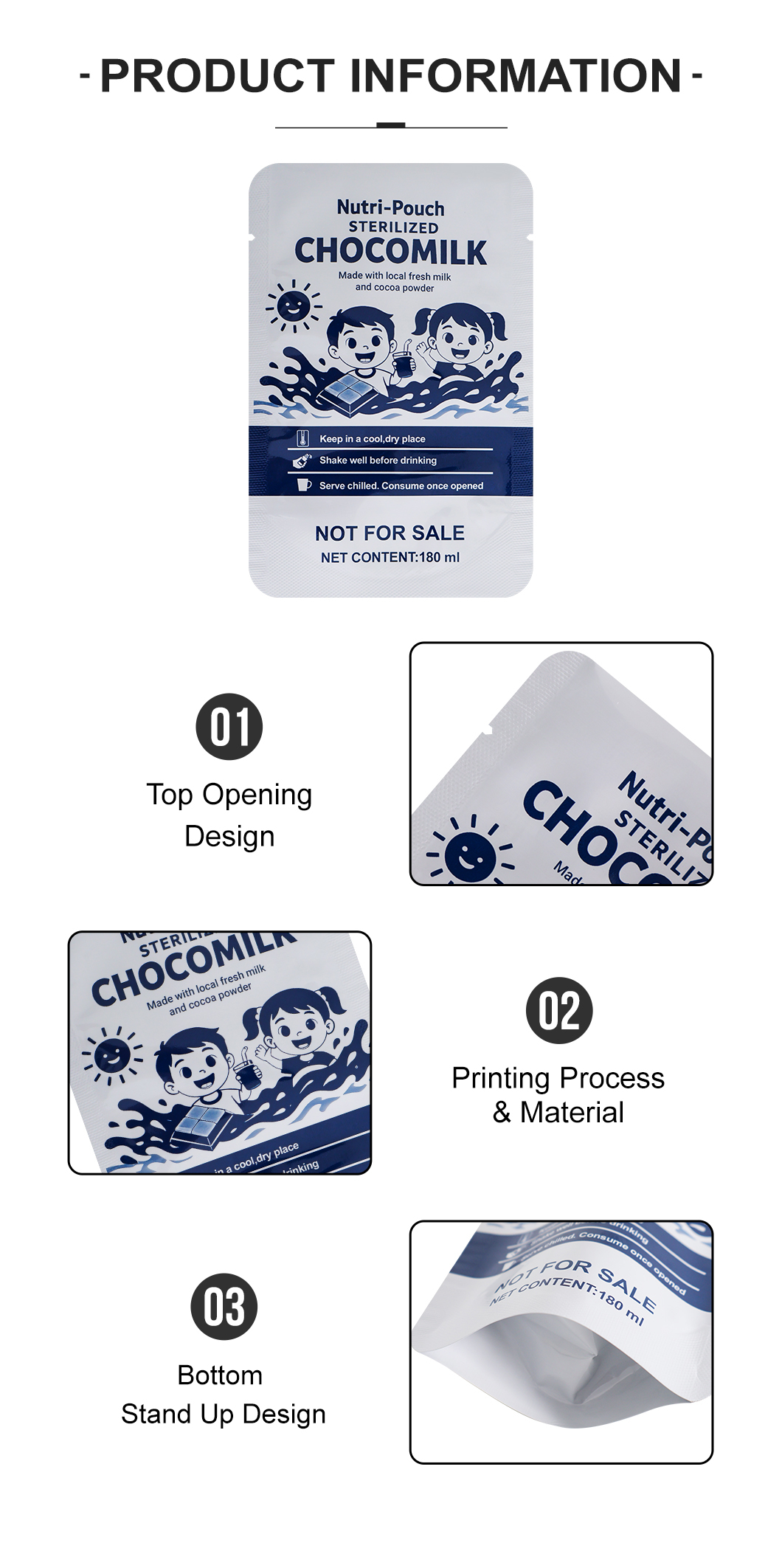 Custom Printing High Temperature Resistant Food Grade Retort Pouch for Microwaveable Vacuum Packaging