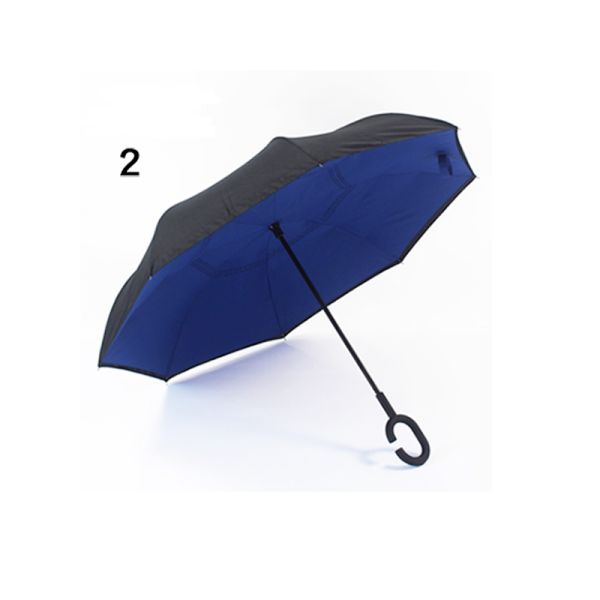 Colorful 23inch 8k 190T Pongee Personalized Compact Inverted Reverse C Handle Umbrella