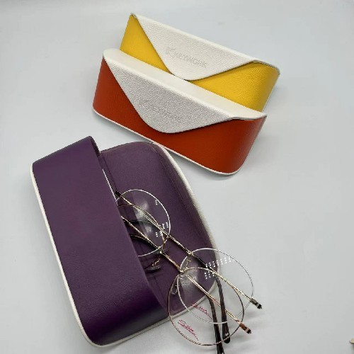 Bright-coloured Creative Irregular Magnetic Sunglasses Metal Eyeglass Case High End Splicing Customized box