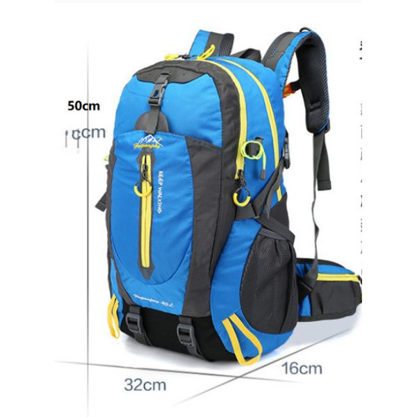 Black Waterproof Hiking Backpack 30-40L Camping Waterproof Cycle Backpacks