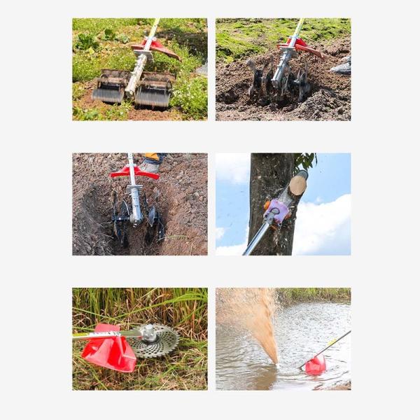 Multi 4 Stroke Weed Wacker Edger Engine 53CC 6 In 1 Manganese Steel Blade Material