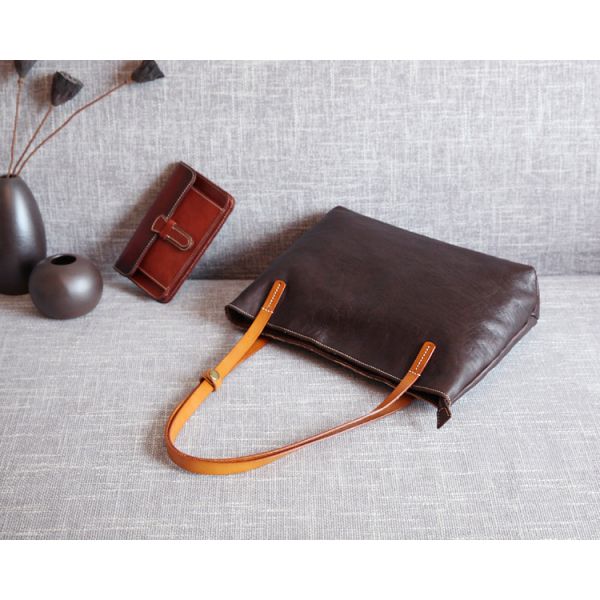 Authentic Handbags Tan Leather Tote Bag