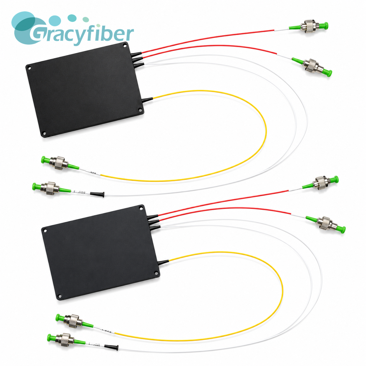 Hi1060 FBT Coupler Module 1060nm 1×2 5/95 + 1×2 50/50 + 2×2 50/50 Path-Matched Fiber Coupler for Fiber Laser, Interferometer, Optical Sensing and Power Monitoring