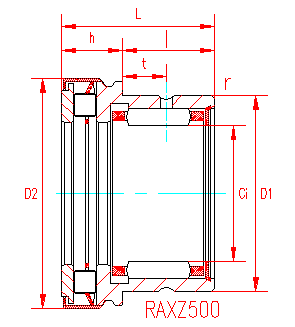 RAXZ530 Combined Thrust Needle Roller Bearing RAXZ5 Series Combined Radial-Thrust Bearing