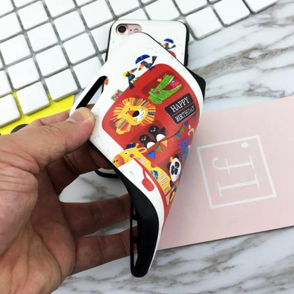 Soft TPU Silk Grain Zoo Animals Family  Pattern Back Cover Cell Phone Case For iPhone 7 6s Plus