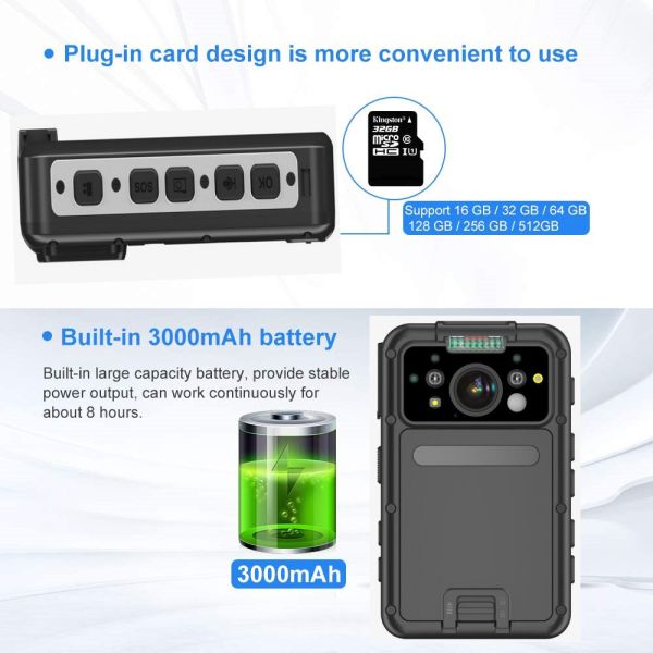 Gravador de vídeo portátil da polícia impermeável da came do corpo de IP68 WIFI