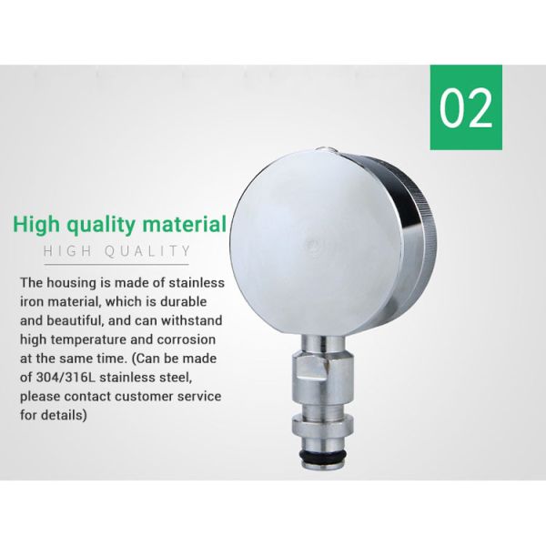 Insertion-Type DN10 KJ10 Thread Shockproof Mining Pressure Gauge CE Pressure Indicator