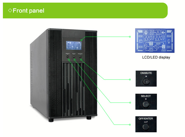 1.6KW высокочастотная онлайн подпорка долгого времени UPS 2KVA поднимает для компьютера
