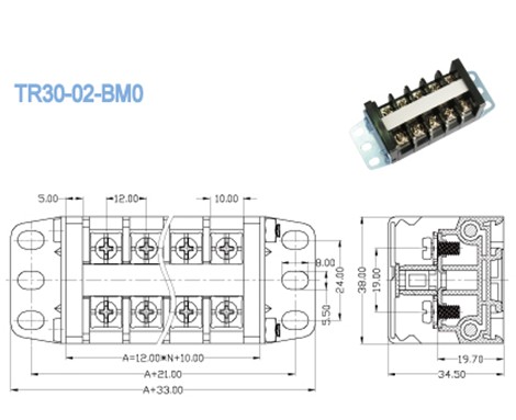 блок PCB черноты 600V 30A сильнотоковый терминальный для места сервера
