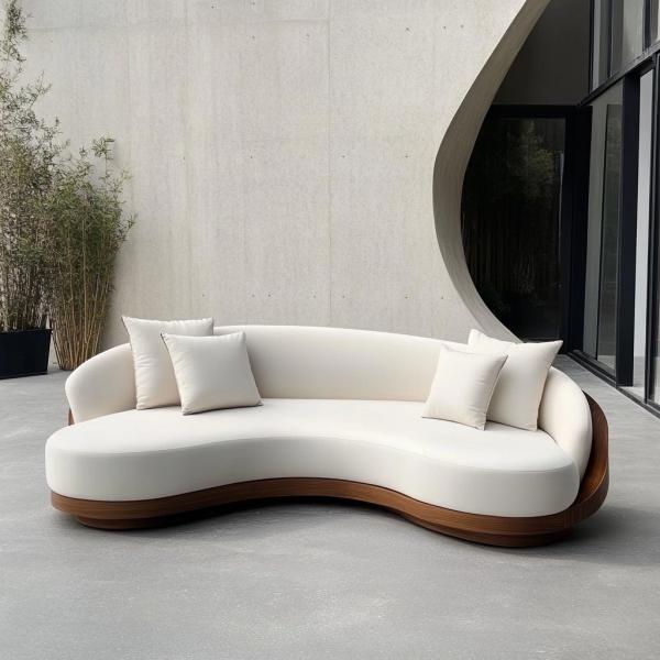 Italian Velvet Sofa Fabric Leisure Curved Couch Set Modern Unique Living Room Sofa For Modern Lounge