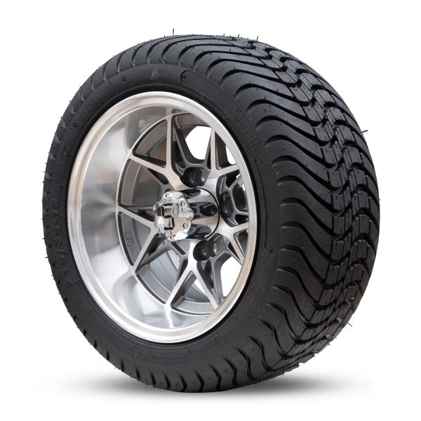 12 Inch Golf Cart Wheels And Tires Assemblies With S Center Caps And Chrome Lug Nuts Suitable For Club Car Ezgo Yamaha Golf Carts