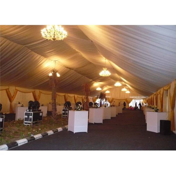 Waterproof High Peak 12m * 36m Clear Span Tent For Garden Party Fire Resistant Canopy