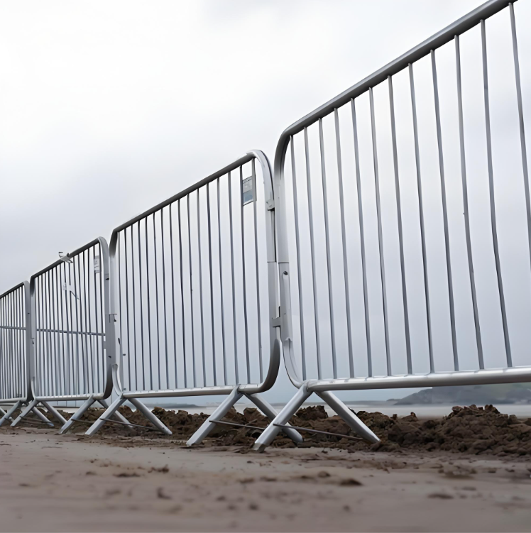 Heavy Duty Crowd Control Barrier Galvanized Steel Safety Barricade Fence 1.1m Height 2m Length