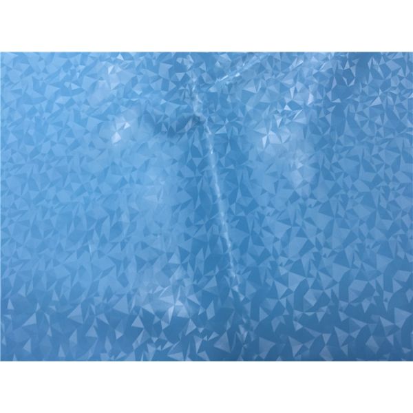 Blue Color Garment Leather Fabric 0.45mm Thickness Customized Surface
