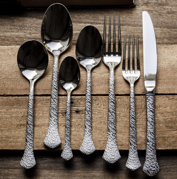 Recyclable Stainless-steel tableware offering easy to clean ideal for dining halls restaurants and hospitality services