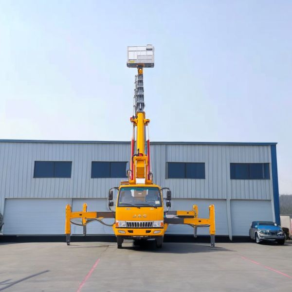 25m Diesel Aerial Work Platform Truck 2 Axles with Front V and Rear V Outriggers Emergency Pump
