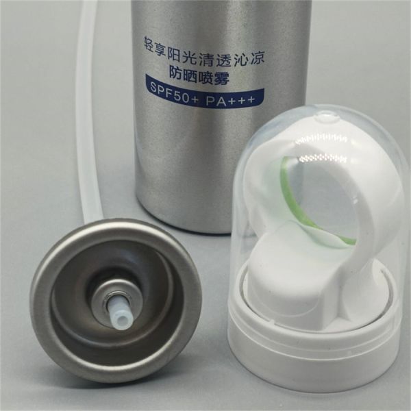 Válvula de aerosol para protector solar con actuador – Conjunto de válvula de protector solar en aerosol para envasado cosmético y de cuidado personal