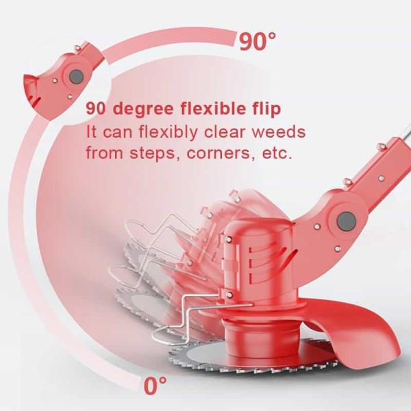Telescopic Electric String Trimmer , Electric Weed Wacker Cordless With 3 Types Blades