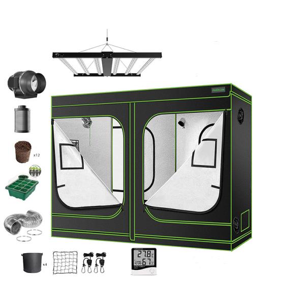 8X4FT Grow Tent Kit Completo Para Cultivo de Ervas daninhas em Áreas Internas, 240x120x200cm, Com Alta Eficiência 800W Grow Lâmpada dobrável