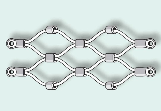 Malla inoxidable de la cuerda de alambre de acero del diamante 60*60m m de Inoxidable