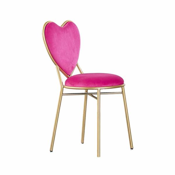 Love Shape Dressing Iron Art Nordic Style Dining Chairs , Scandinavian Style Dining Chair