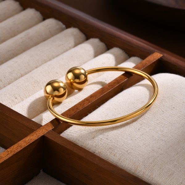 Women Thin Open Cuff Bracelets Gold Diamond Shape Adjustable Third Party Appraisal